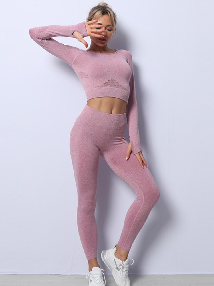 Fredia Sportset - Damen Sportset: Langärmeliges Oberteil und Leggings im Set