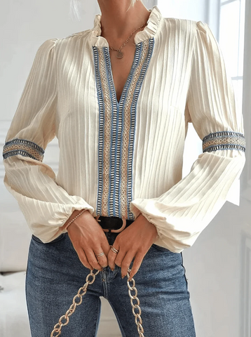 Clara Bluse Damen – Elegant mit Puffärmeln