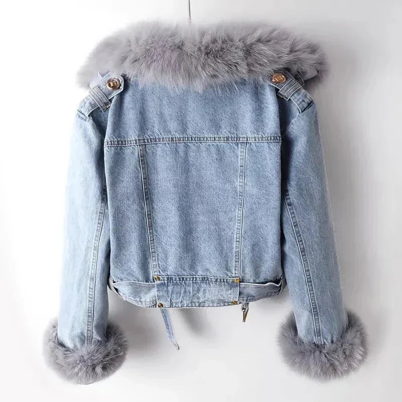 Giara - Denim-Jacke mit Pelzfutter