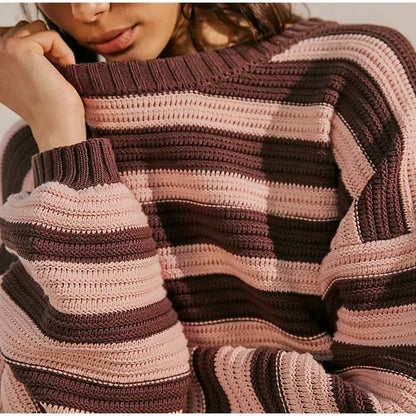 Madeleine - Pullover mit bedruckten Streifen und langen Ärmeln