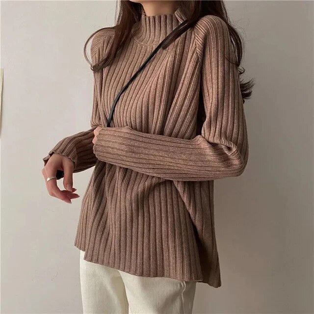 Elegance Pullover mit hohem Ausschnitt