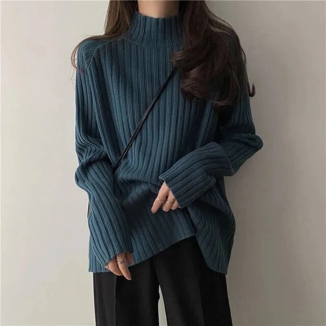 Elegance Pullover mit hohem Ausschnitt