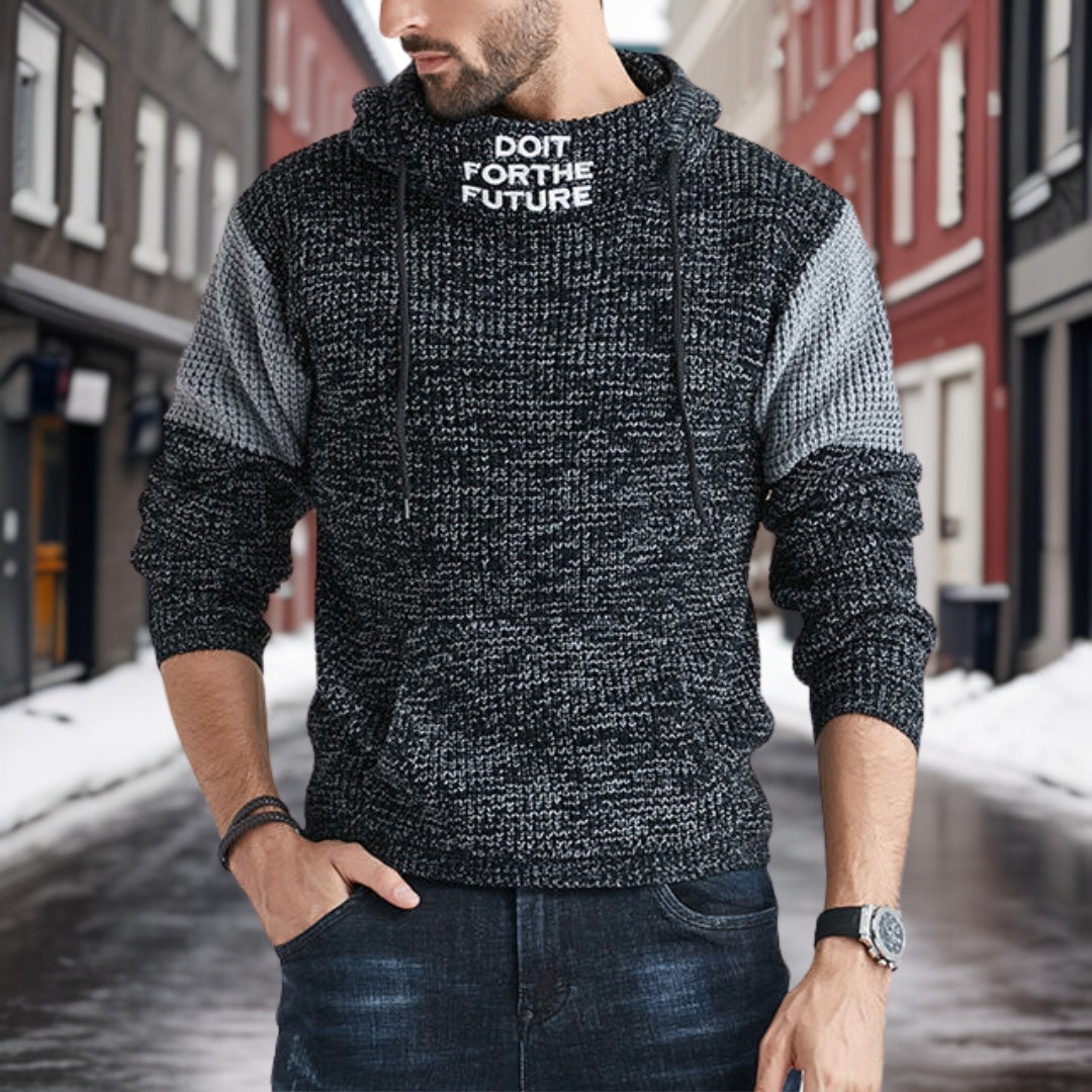 Doitforthefuture - Stilvoller Warme Kapuzen-Strickpullover