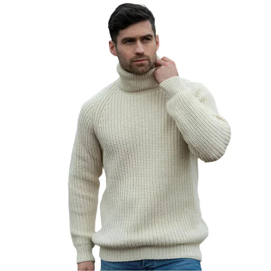 Warme Herren Pullover mit hohem Kragen