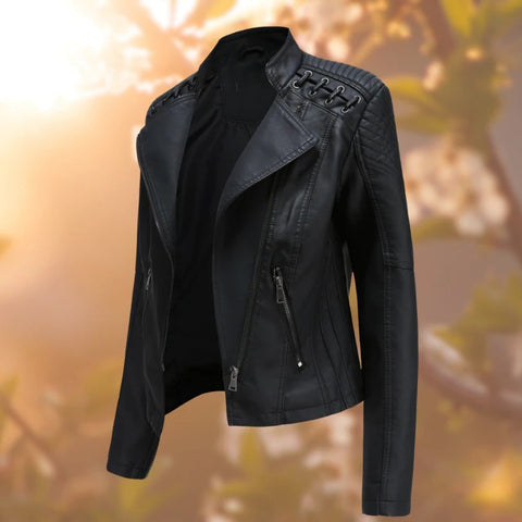 Mandy Noir Lederjacke im Biker-Style