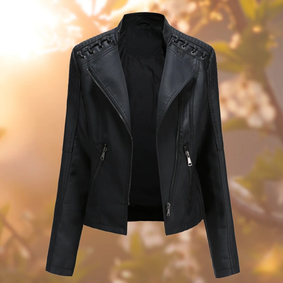 Mandy Noir Lederjacke im Biker-Style