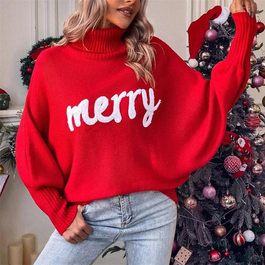 Nicole - Bequemer Weihnachts-Rollkragenpullover