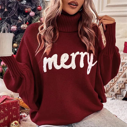 Nicole - Bequemer Weihnachts-Rollkragenpullover