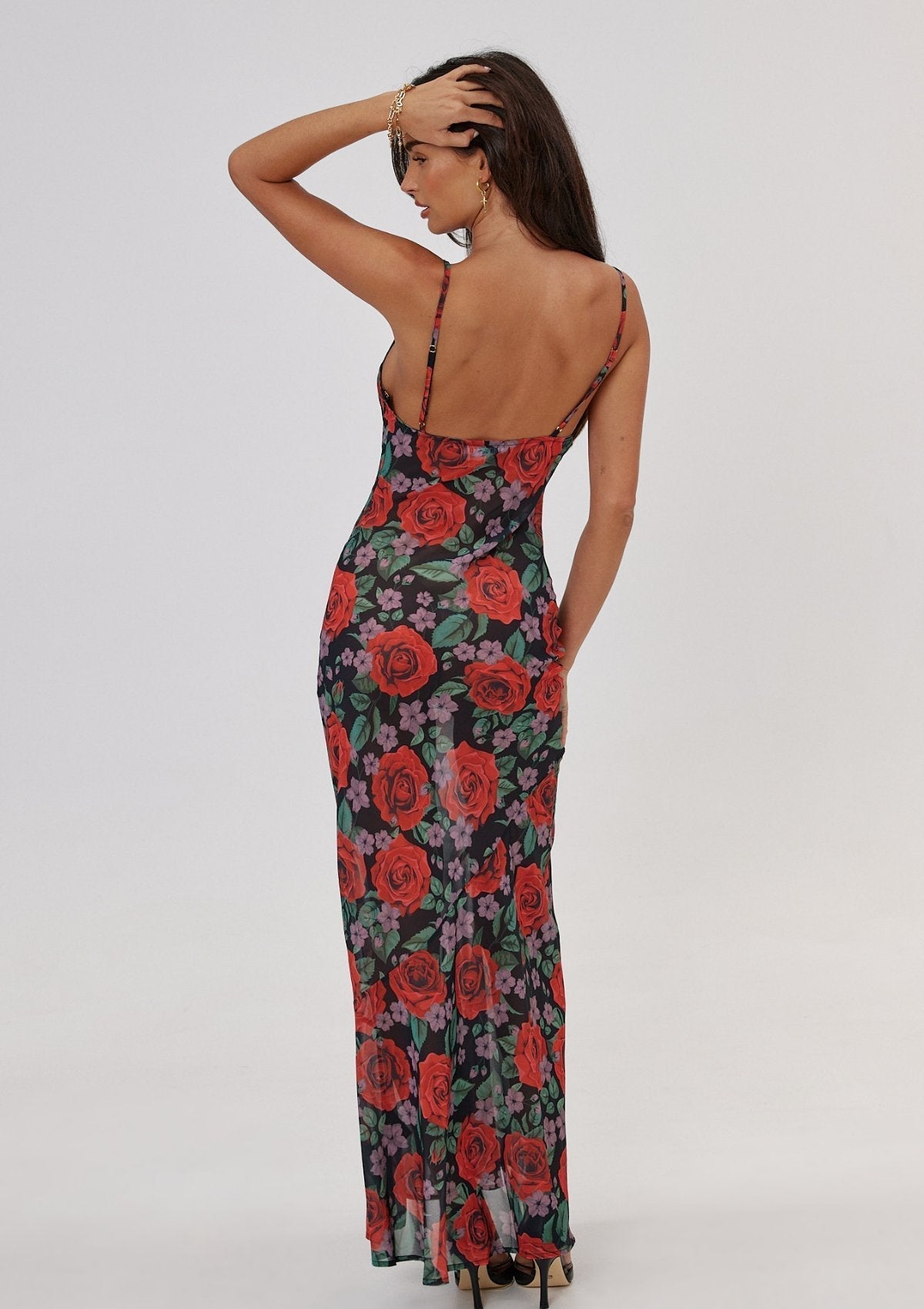 Ady - Floral Bedrucktes Maxi-Slipkleid