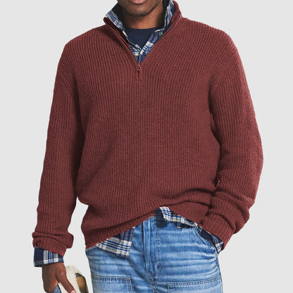 Herren Kaschmir-Pullover im Business-Casual-Stil mit Reißverschluss