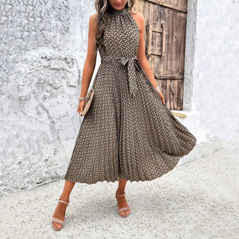 Sophia - Modisches und elegantes ärmelloses Damenkleid, tailliert