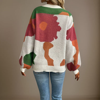 Bunte Pullover mit Rundhalsausschnitt