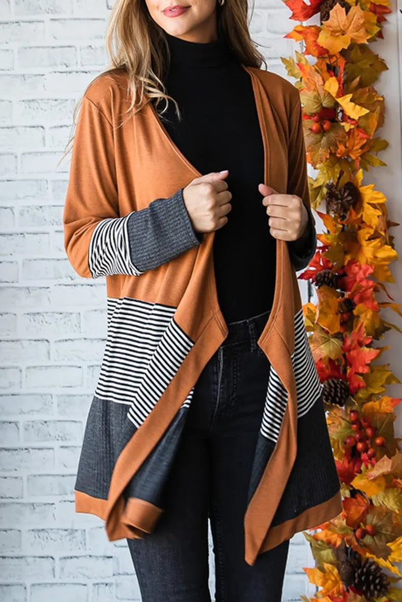 Jenna - Gestreifte Strickjacke mit farbigen Panels