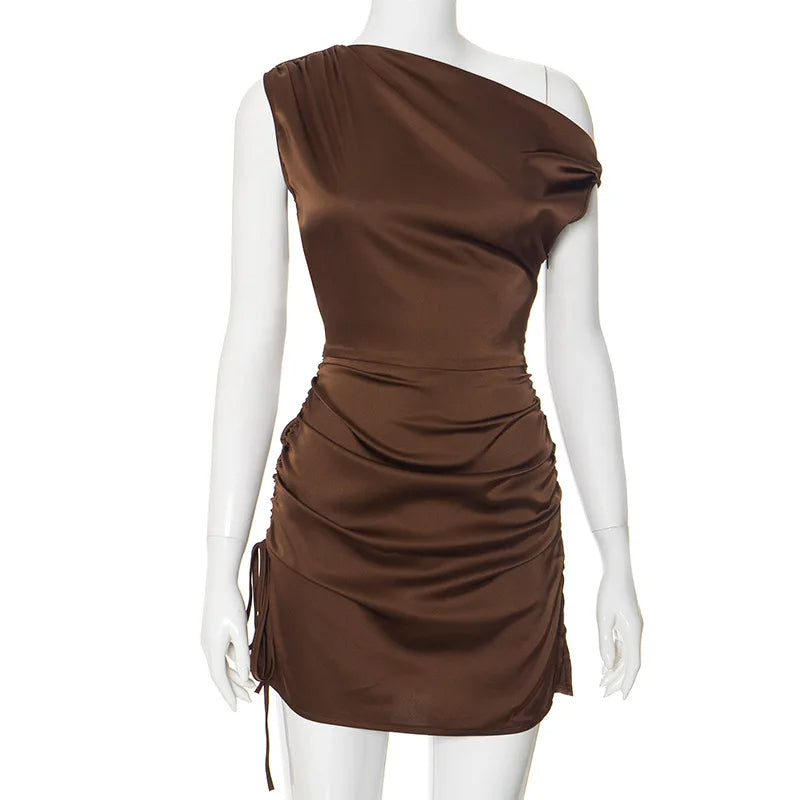 Marbella - Asymmetrisches Bodycon-Minikleid mit Raffungen