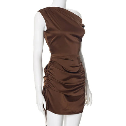 Marbella - Asymmetrisches Bodycon-Minikleid mit Raffungen