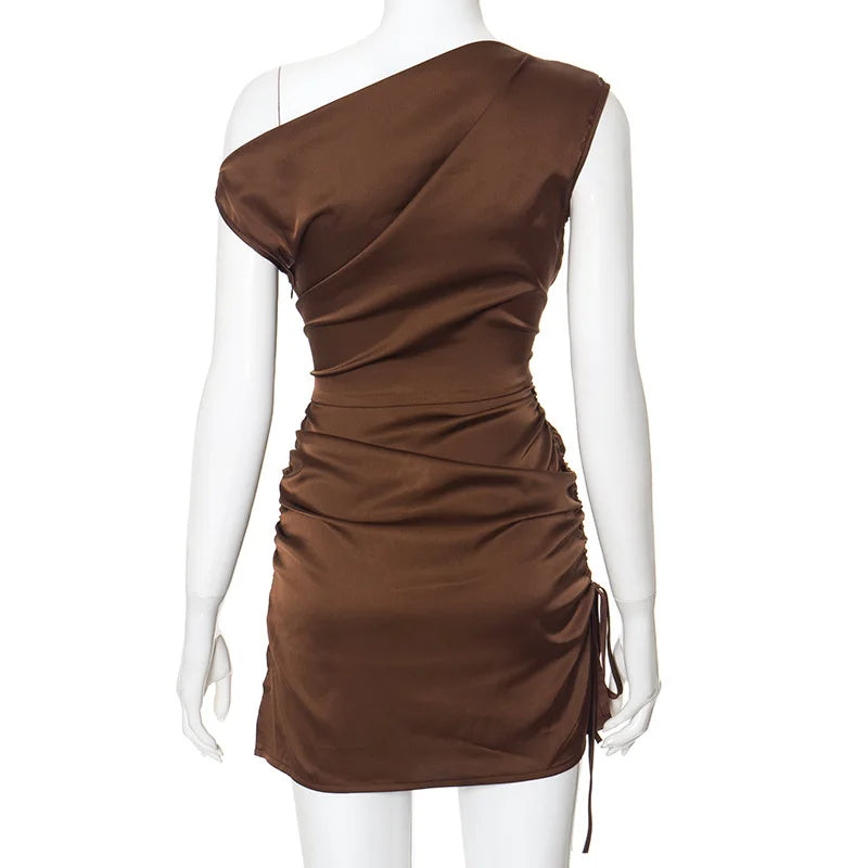 Marbella - Asymmetrisches Bodycon-Minikleid mit Raffungen