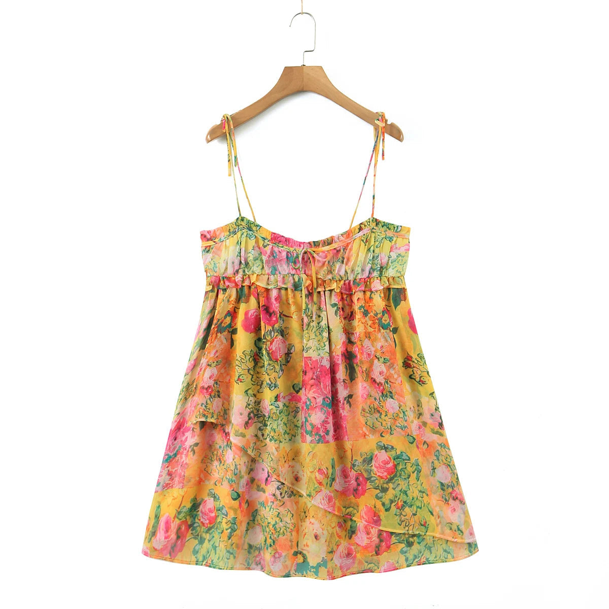 Felicity - Fließendes Camisole-Kleid mit Aquarell-Blumenmuster