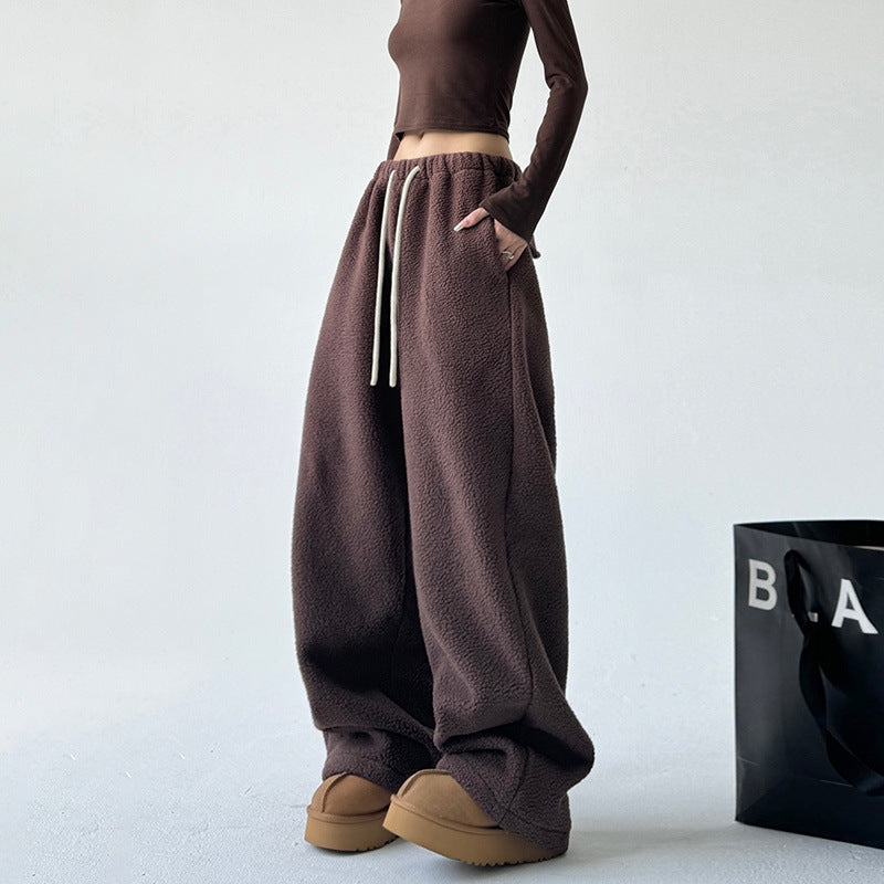 Damen-Baggy-Hose aus Plüschstoff - Novanne
