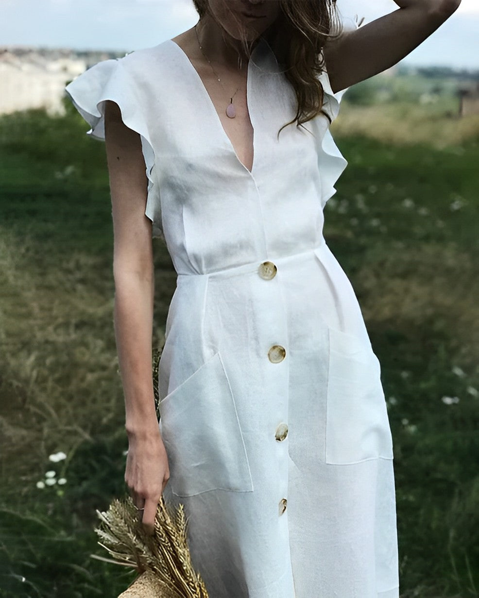 Amy Vintage Kleid mit Rüschenärmeln