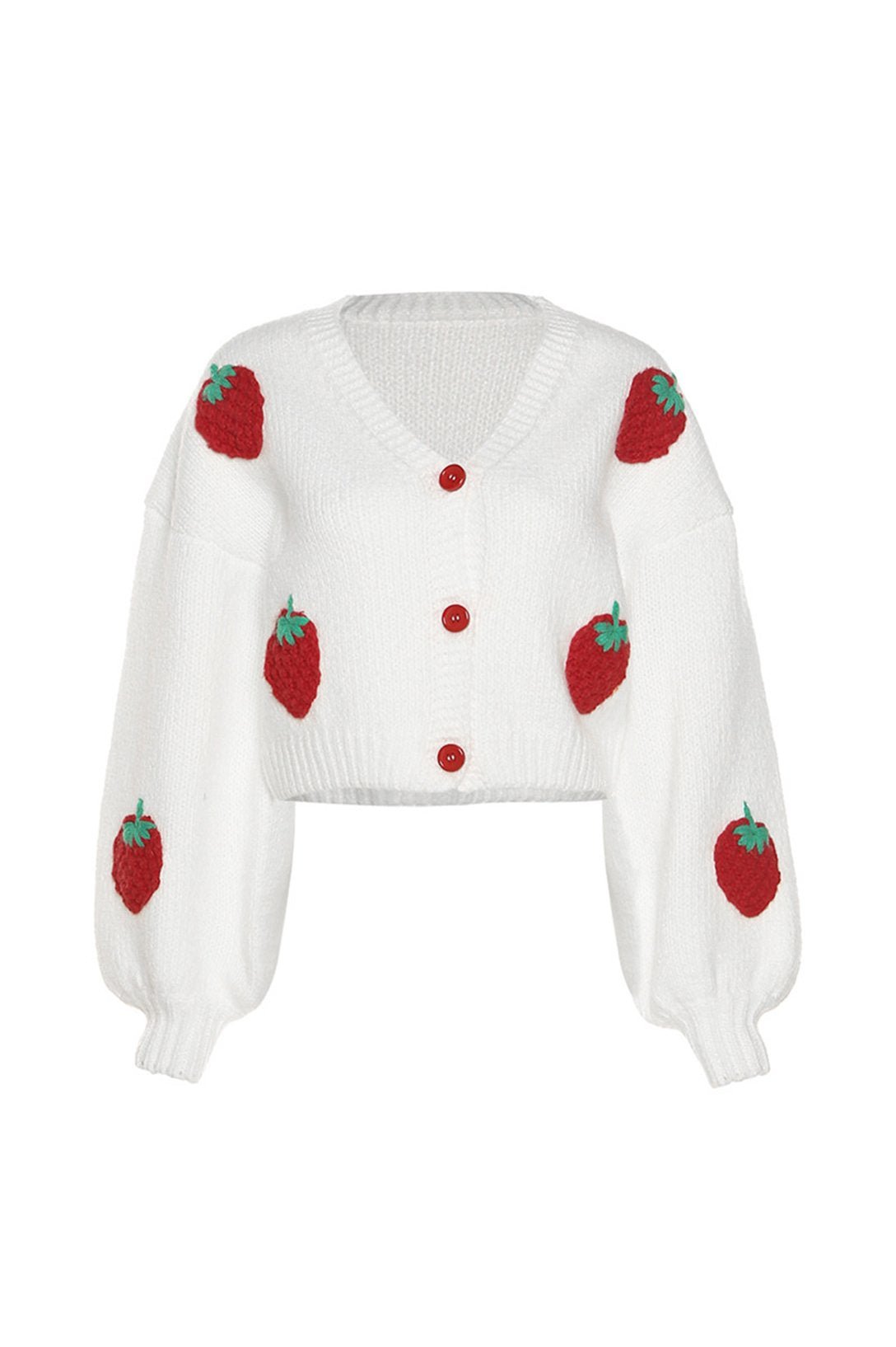 Hanny Strawberry Knit Sweater Cardigan