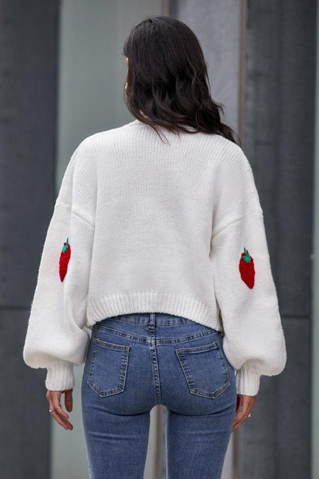 Hanny Strawberry Knit Sweater Cardigan