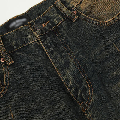 Gewaschene Denim-Jeans für Herren mit Used-Effekt und geradem Schnitt - Lennart