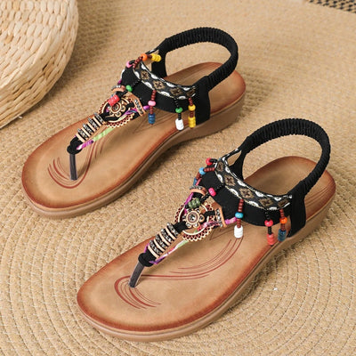Damen Sandalen mit Perlen im Boho-Stil - Adela