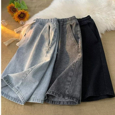 Denim-Shorts mit elastischem Bund und verstellbarem Kordelzug - Silas