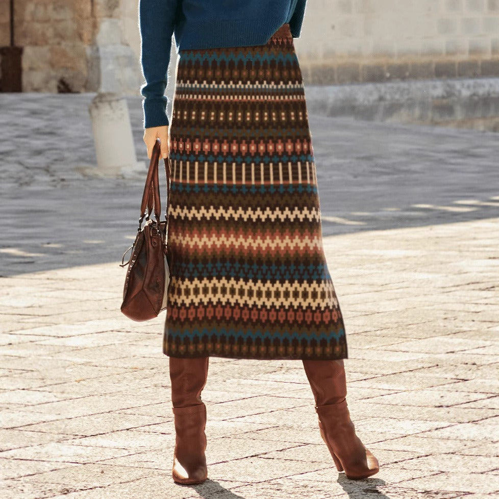 Bedruckter Midirock für Frauen - Malvien