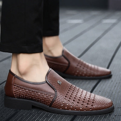 Atmungsaktive Schuhe aus geflochtenem Leder für Herren - Damian