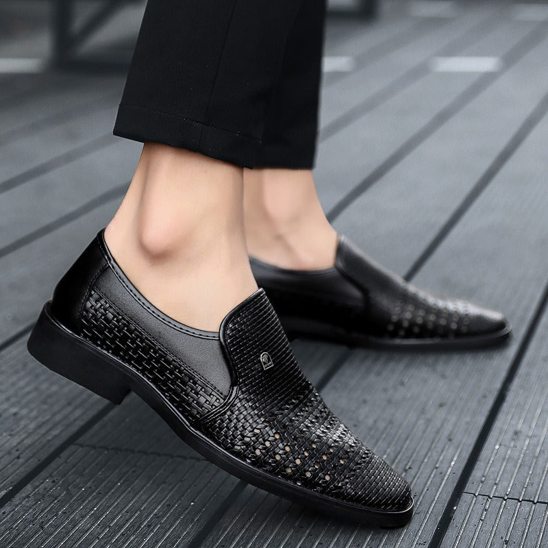 Atmungsaktive Schuhe aus geflochtenem Leder für Herren - Damian