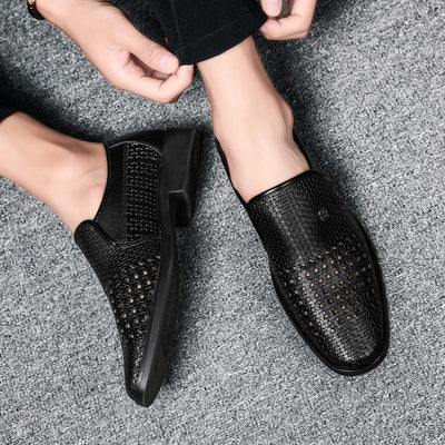 Atmungsaktive Schuhe aus geflochtenem Leder für Herren - Damian