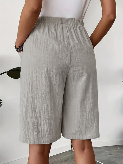 Damenrock aus strukturierter Baumwolle, gerader Schnitt mit Taschen - Maëlle