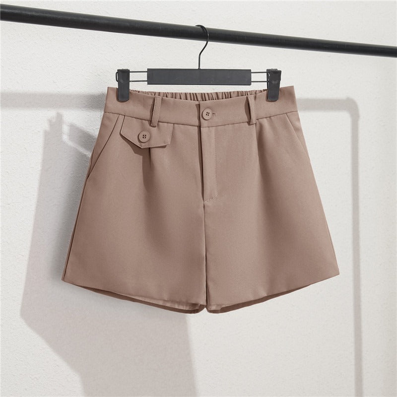 Damen-Shorts mit elastischem Bund und Knopfleiste - Clara