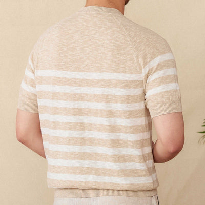 Herren-T-Shirt aus Feinstrick mit horizontalen Streifen - Benoît