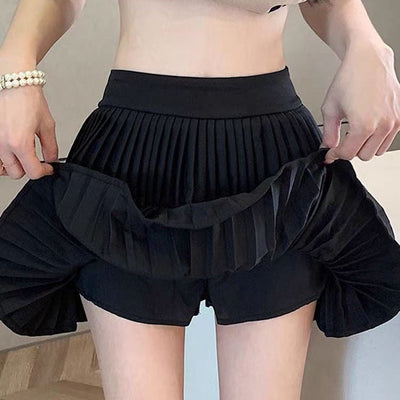 Damen Minirock aus Chiffon mit Falten und ausgestelltem Schnitt - Maëlle