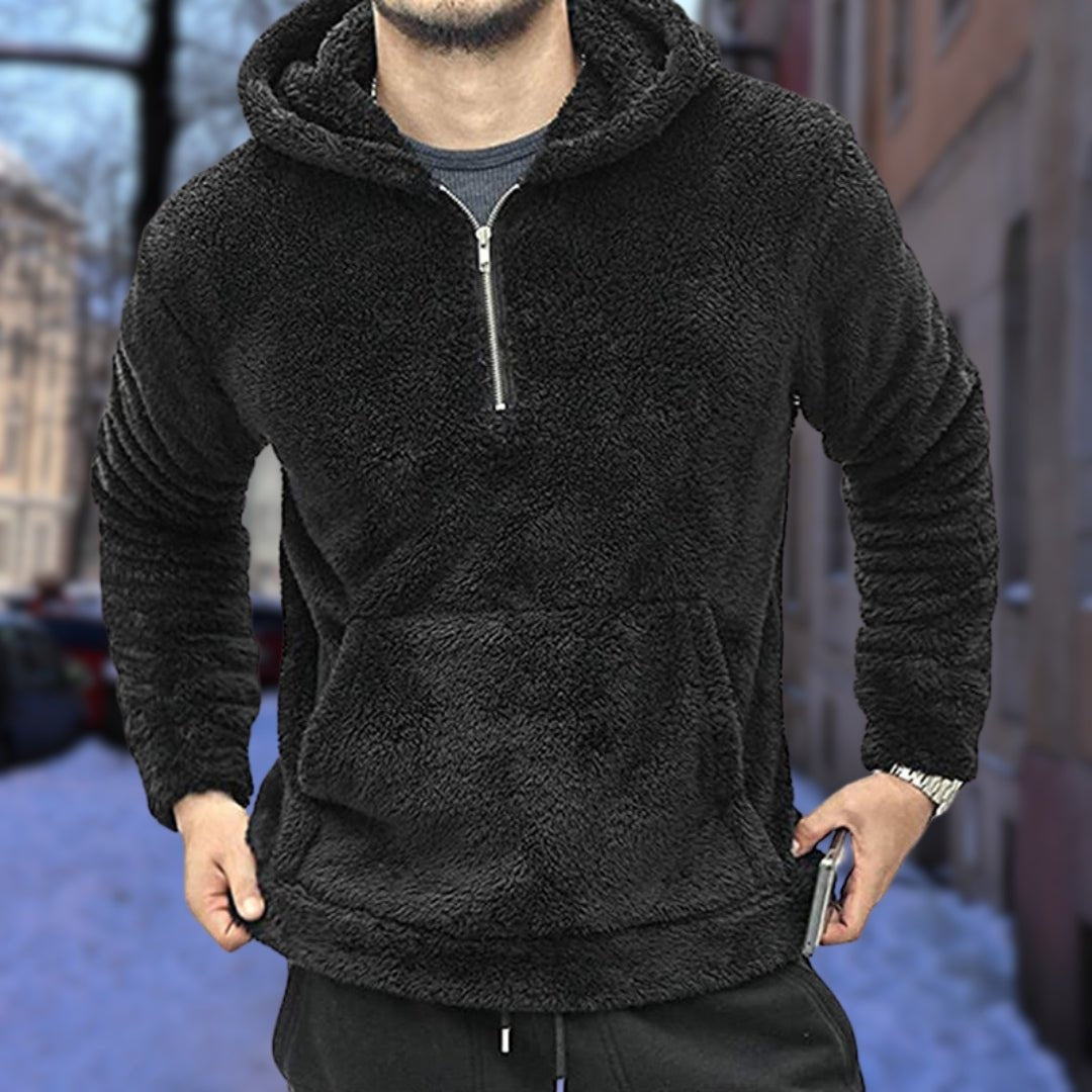 Alan - Warmer Plüsch-Kapuzenpullover für Männer