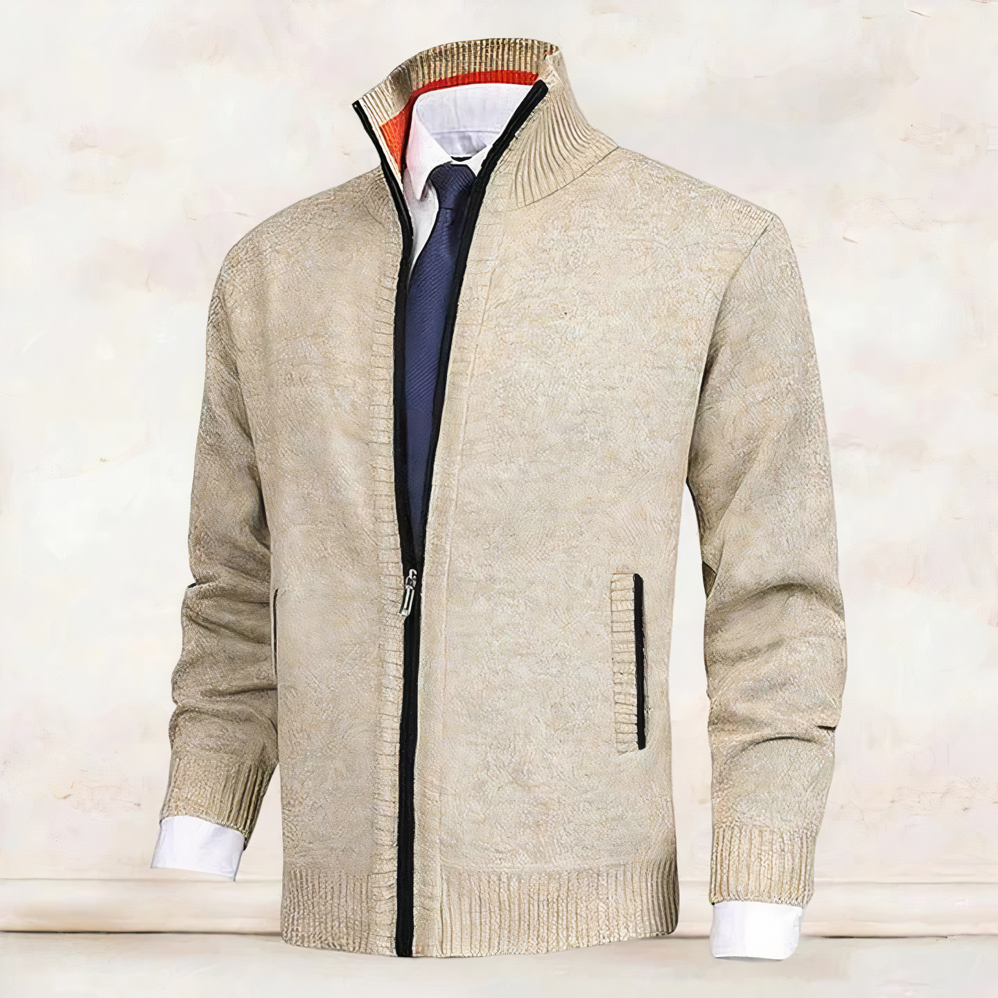 MARZELL - Herren Strickjacke mit Stehkragen