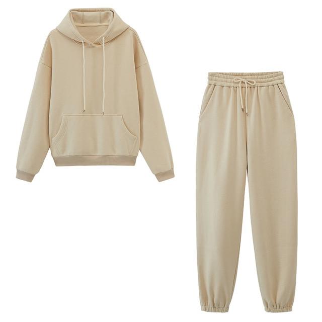 Karolina - Fleece-Kapuzenpulli & Jogger-Hose