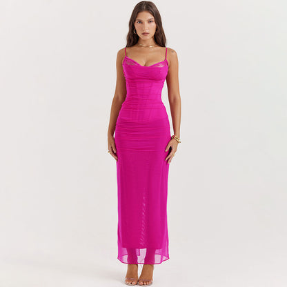 Frida - Langes rosa Kleid