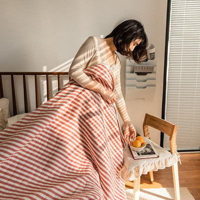 Gestreifte leichte Sommerbettdecke