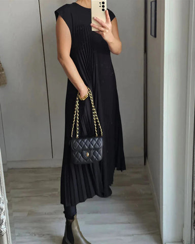 FERN - Ärmelloses Faltenkleid